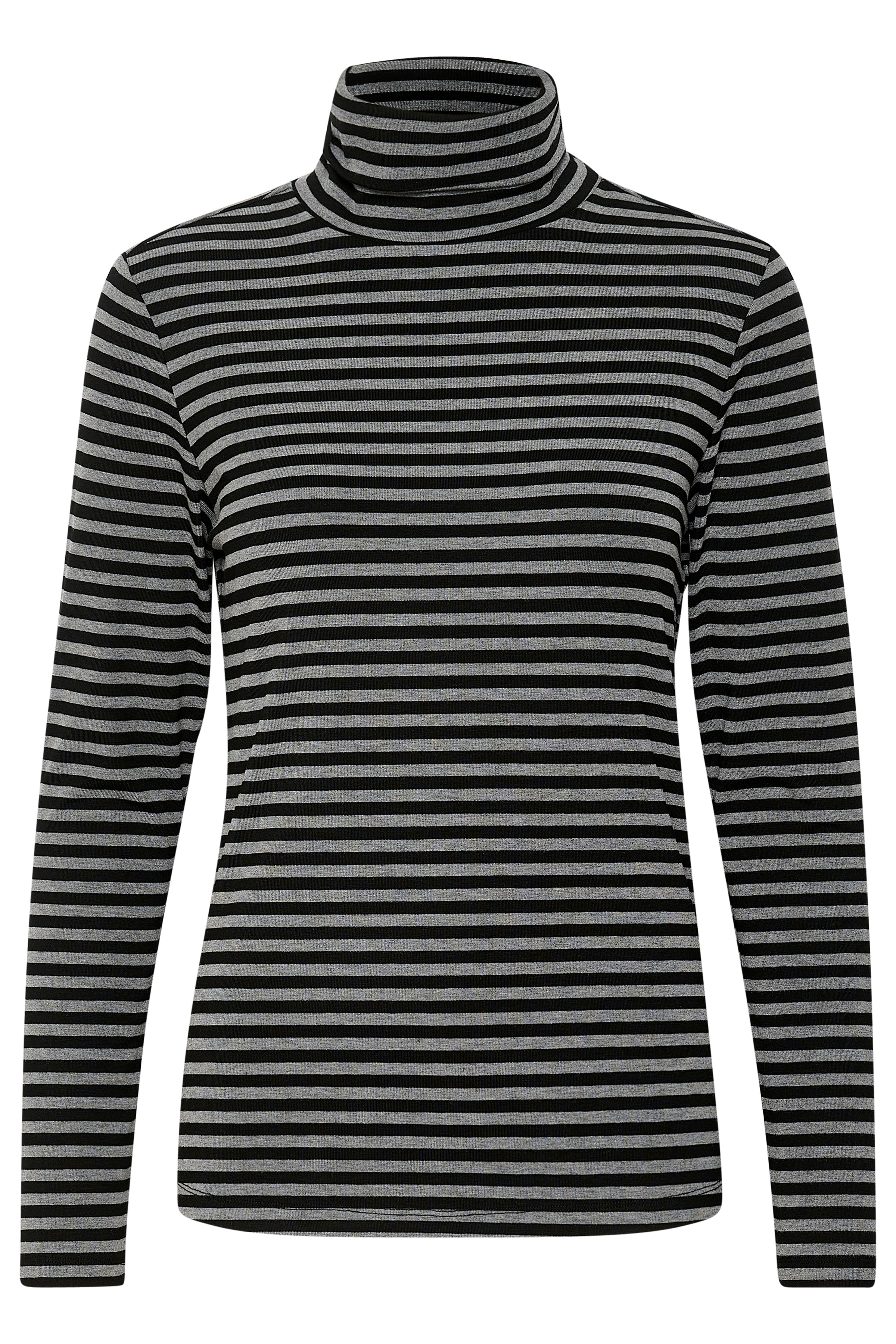 DanaMW Rollneck Blouse, Black/grey