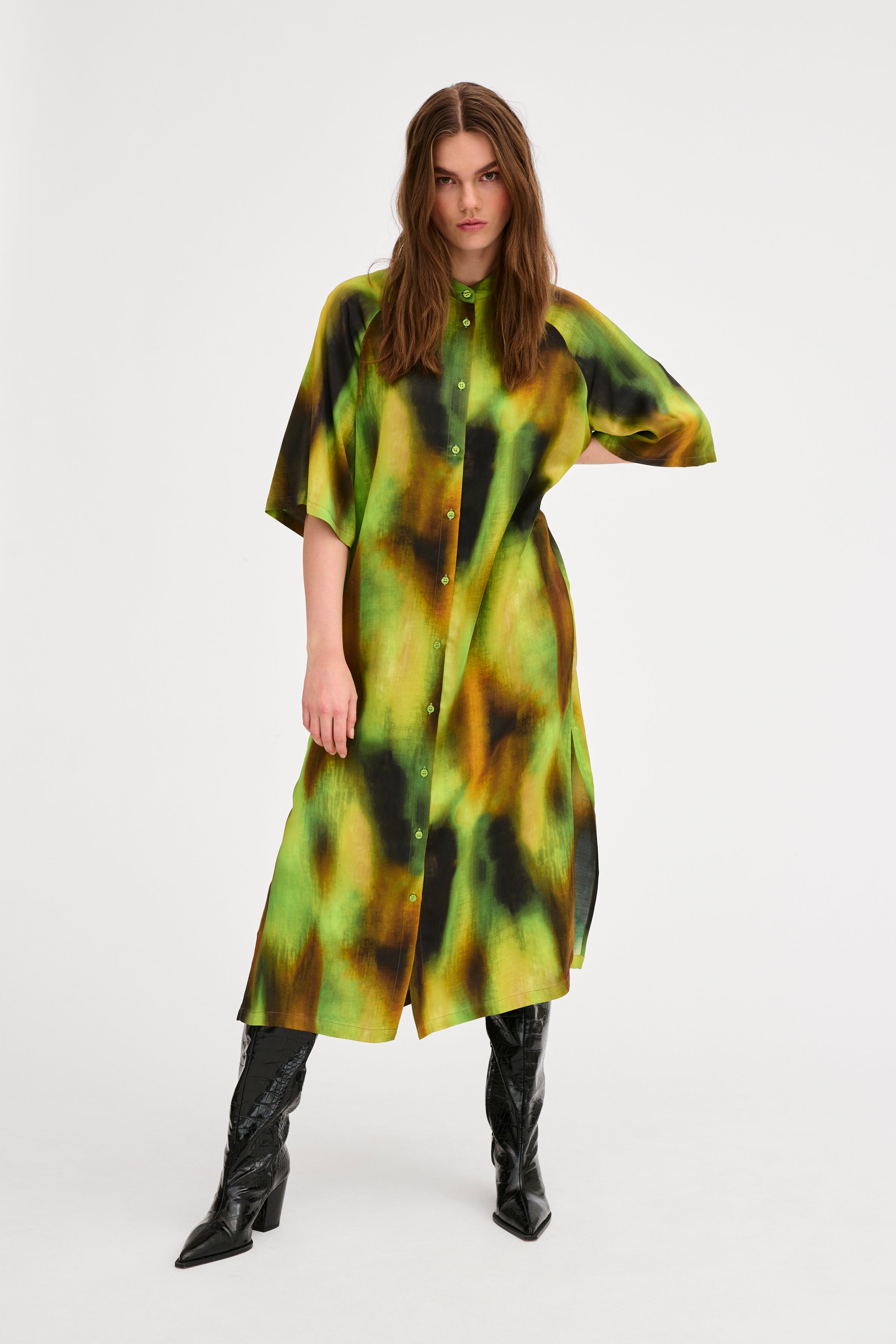 TamaraMW Long Shirtdress, Forrest Green