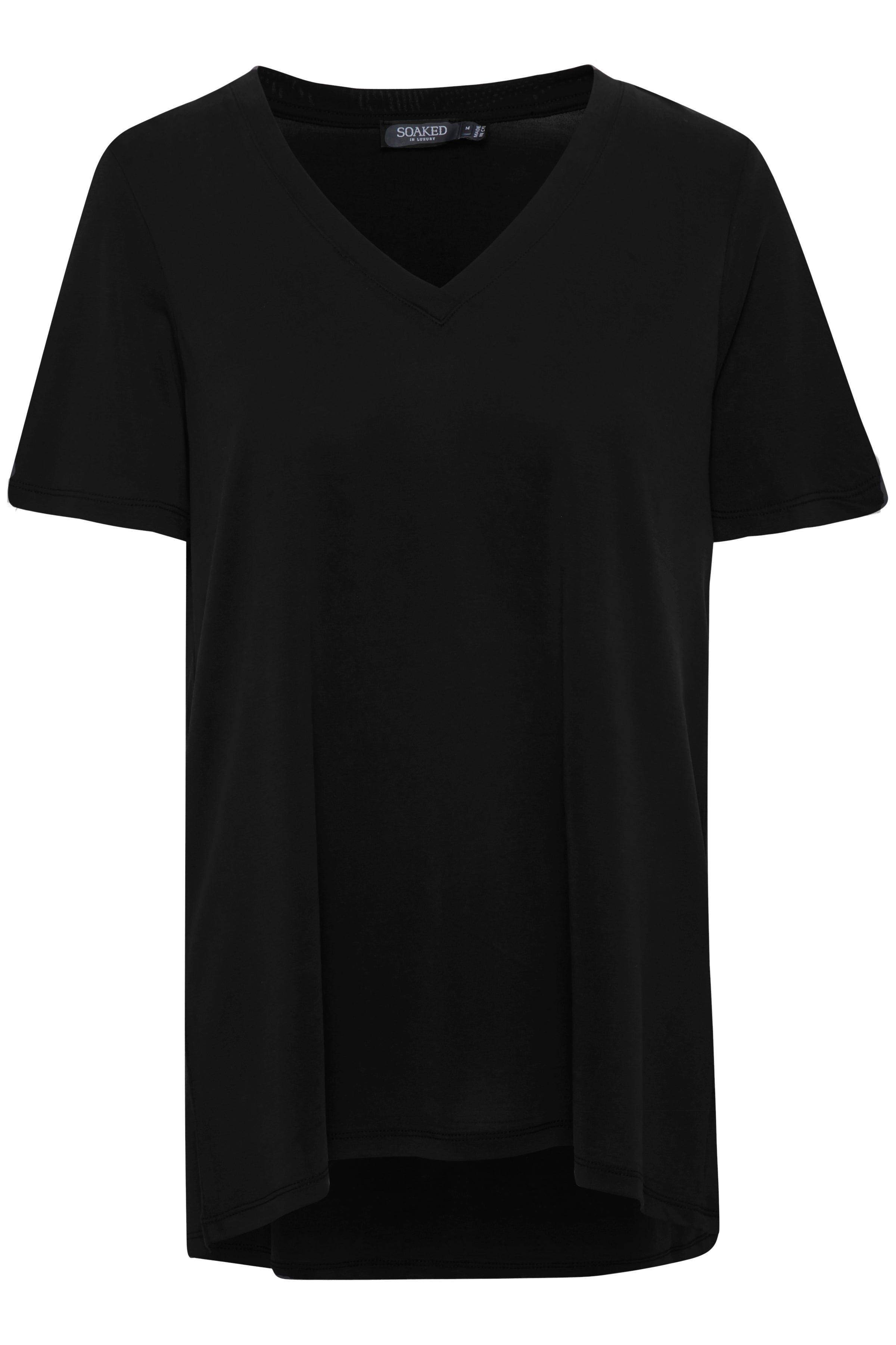 Soaked Columbine Oversize V neck tee, Black