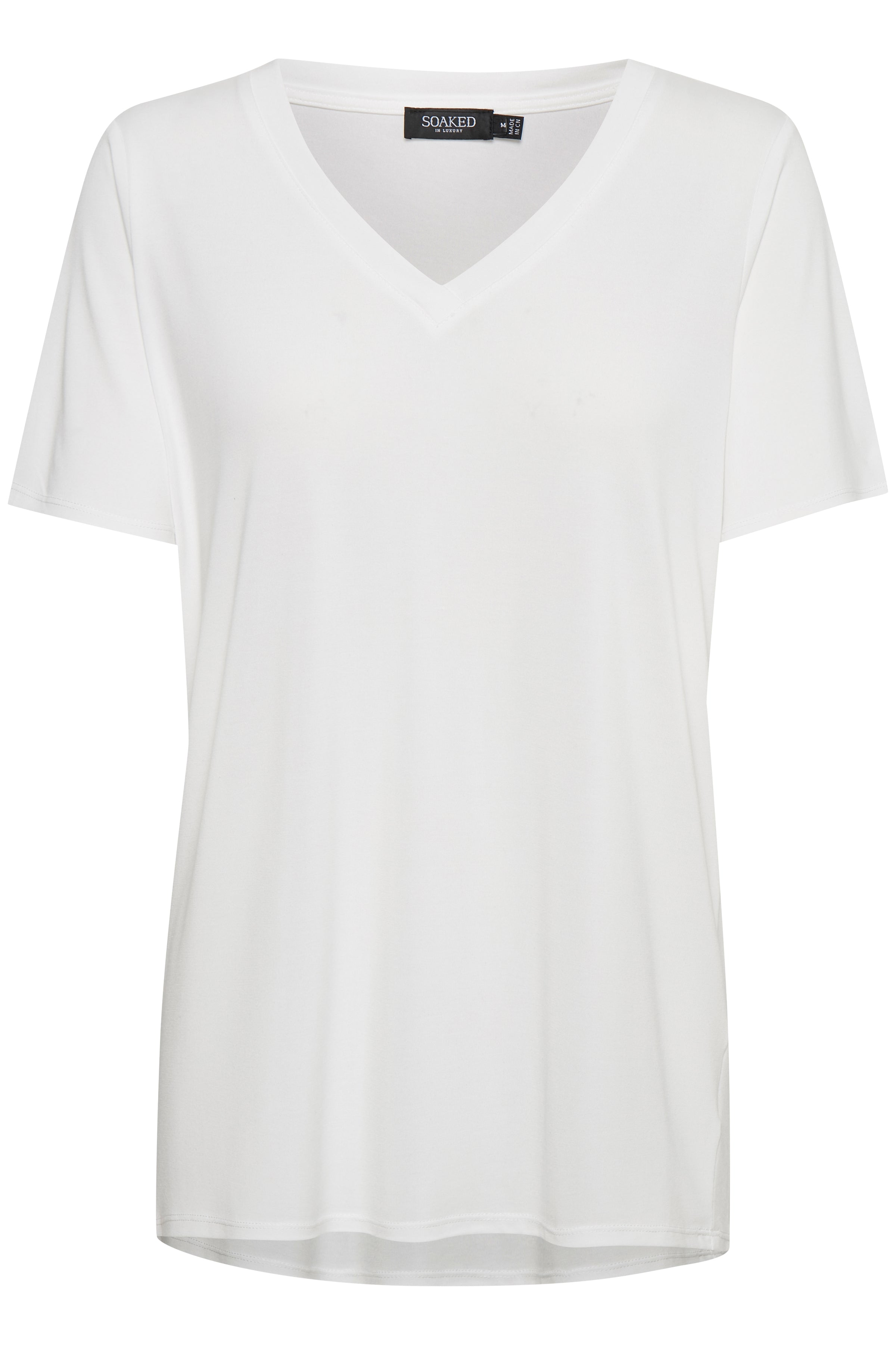 Soaked Columbine Oversize V neck tee, White