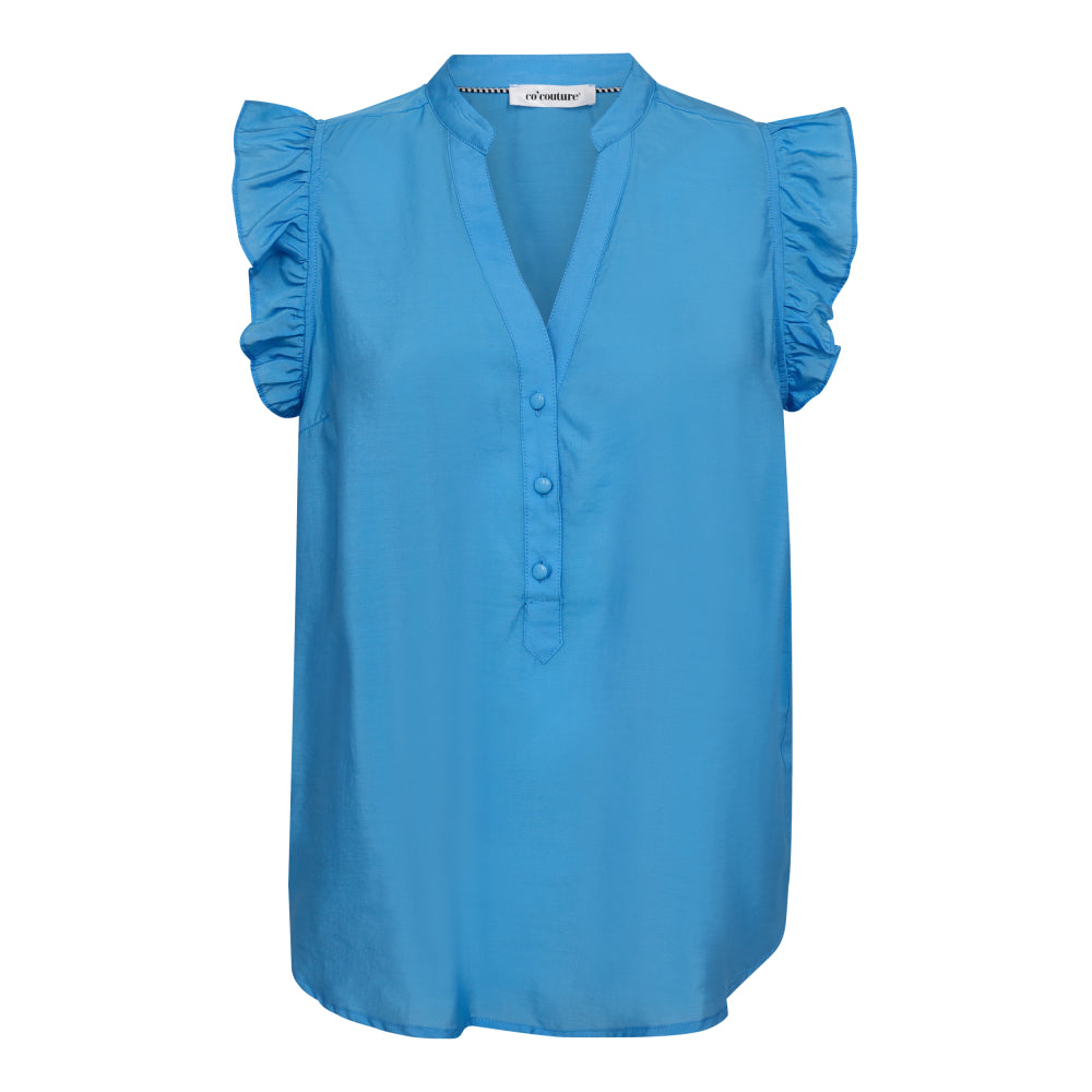 Co'couture CallumCC Frill Top, Blue