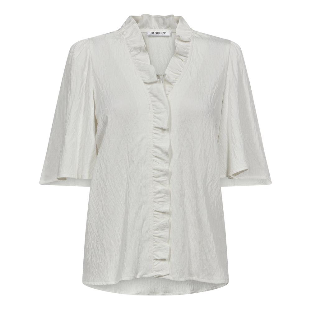 Co'couture Sueda Frill Flow Shirt, White