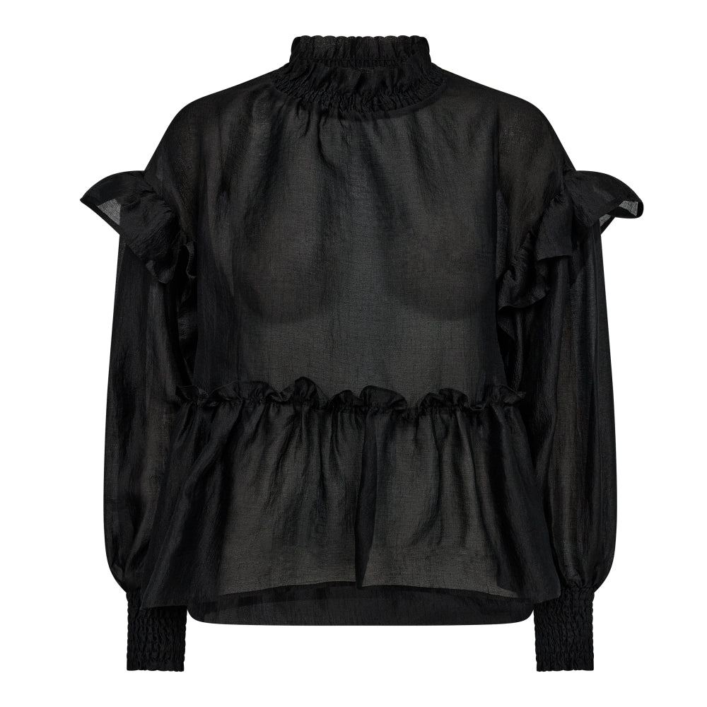 Co'couture MoniqueCC Frill Blouse, Black