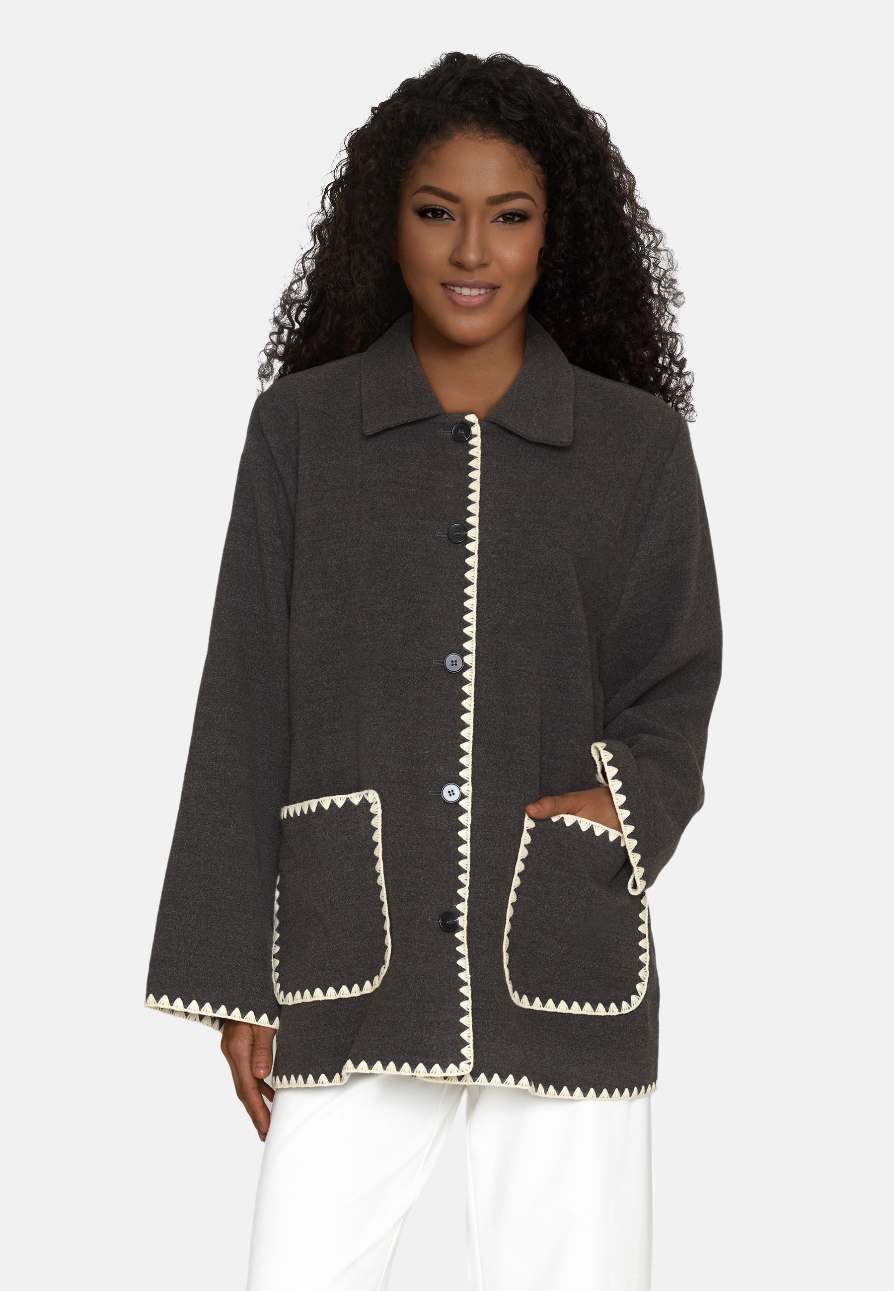 Love and Divine Love1029 Jacket, Grey Mel/creme