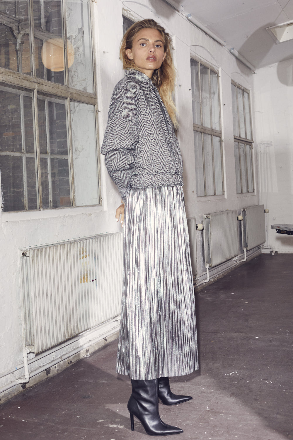 Co'couture RileyCC Metal Plisse Skirt