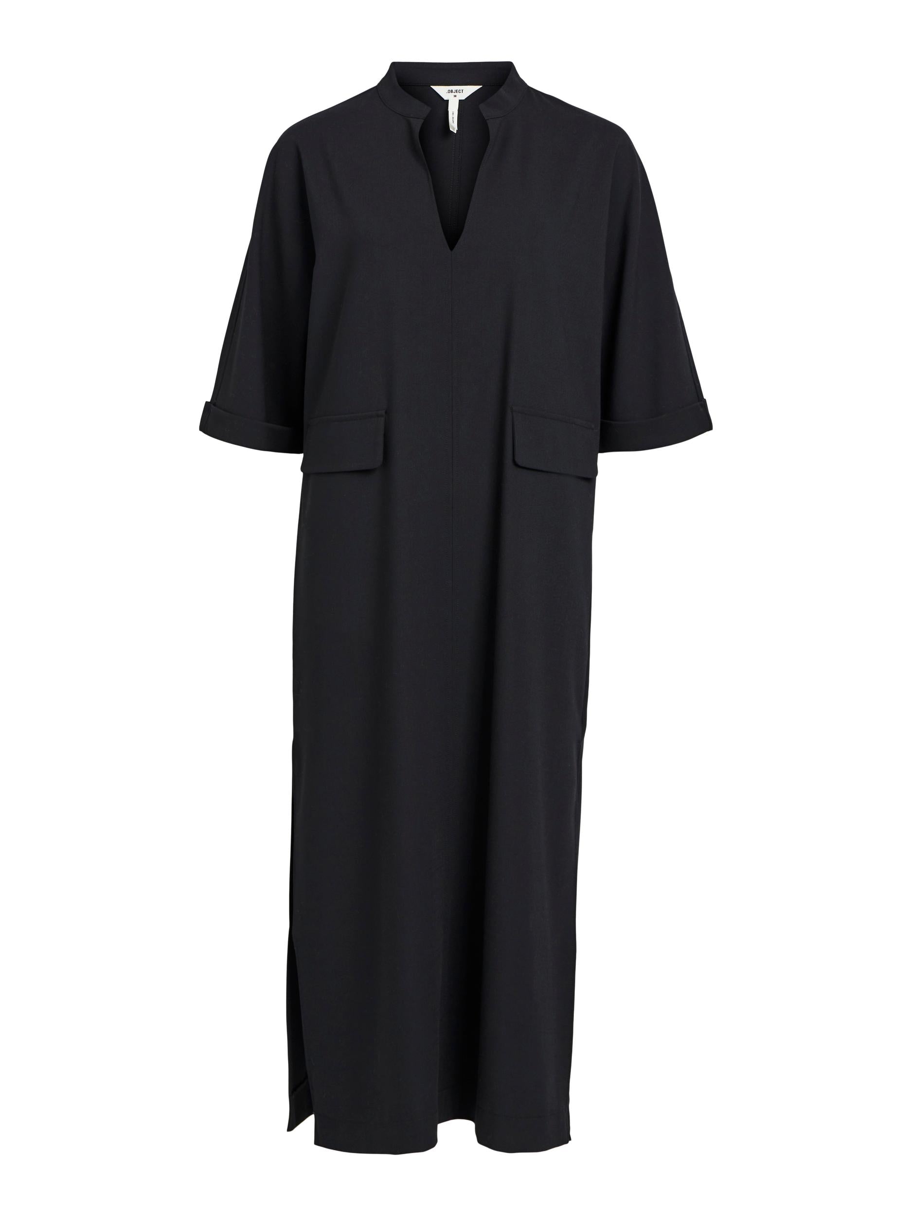 Object Flow Midi Dress, Black