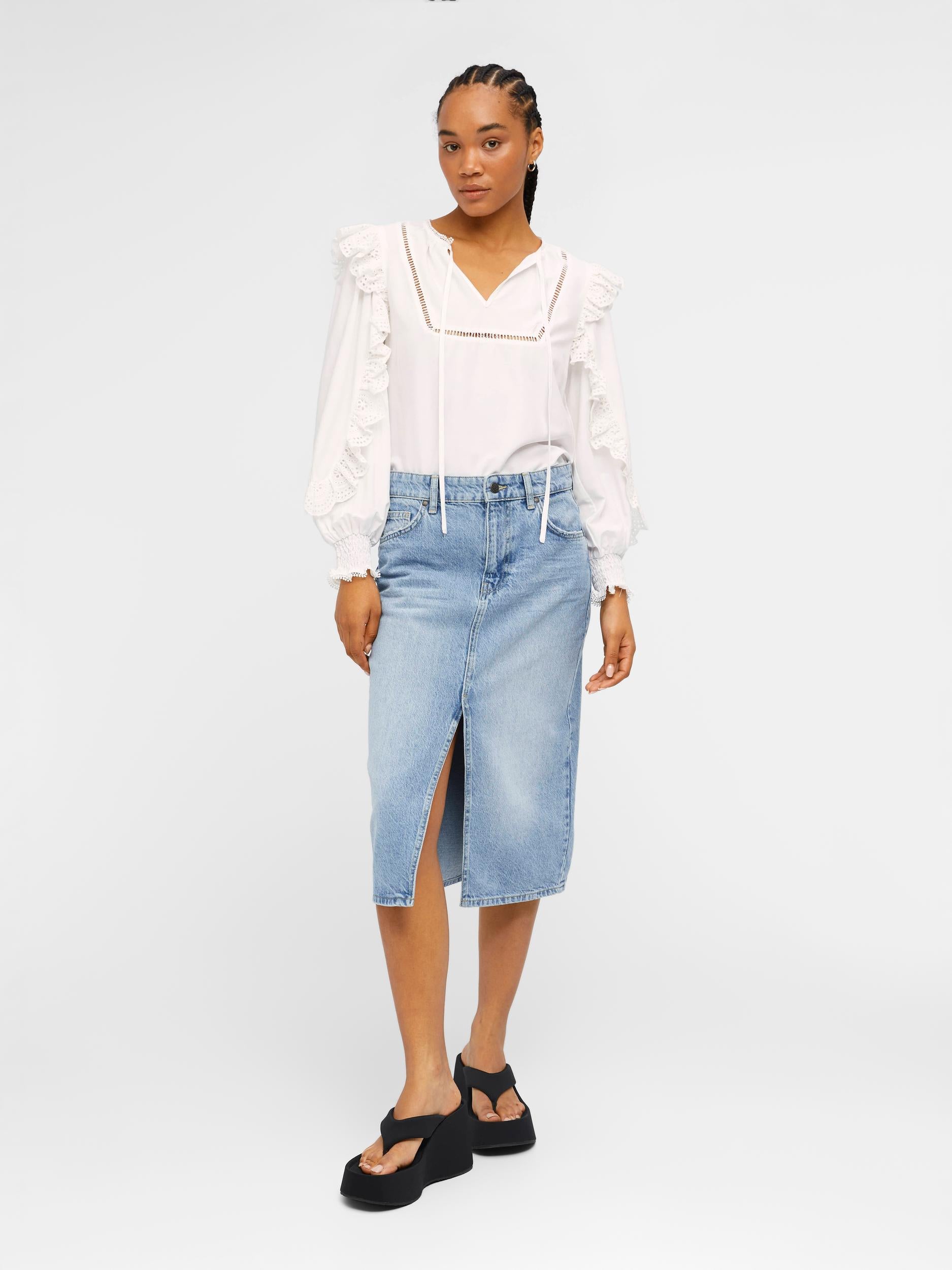 Object Harlow Midi Denim Skirt