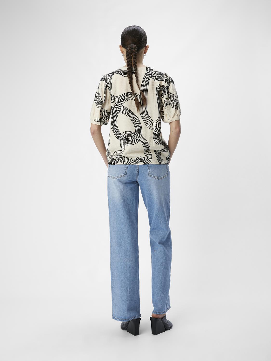 Object Jacira V-neck top, Sandshell