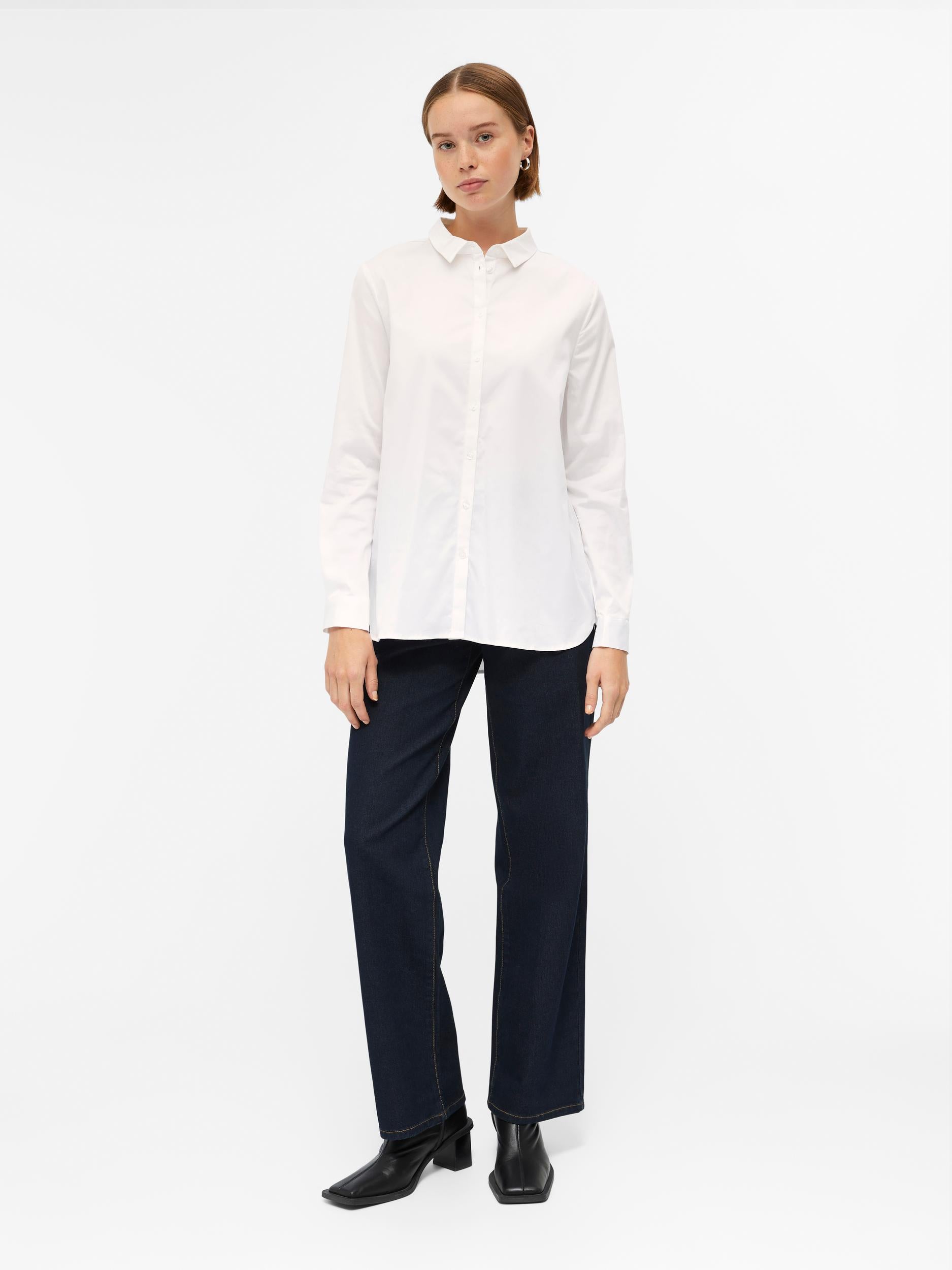 Object Roxa loose shirt - White