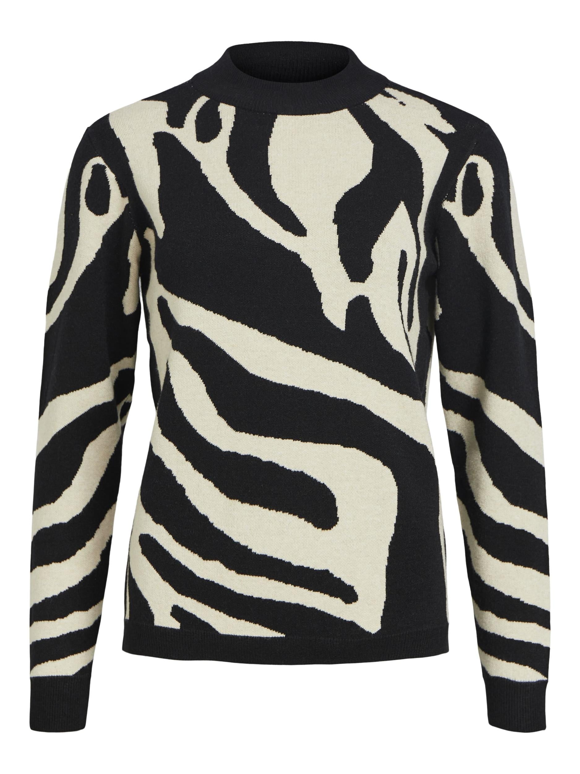 Object Ray Knit Pullover, creme/black