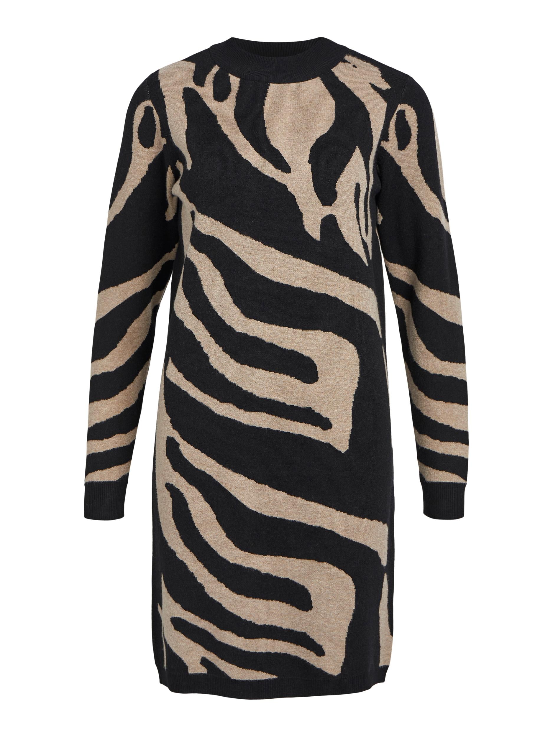 Object Ray Knit Dress, Black/fossil
