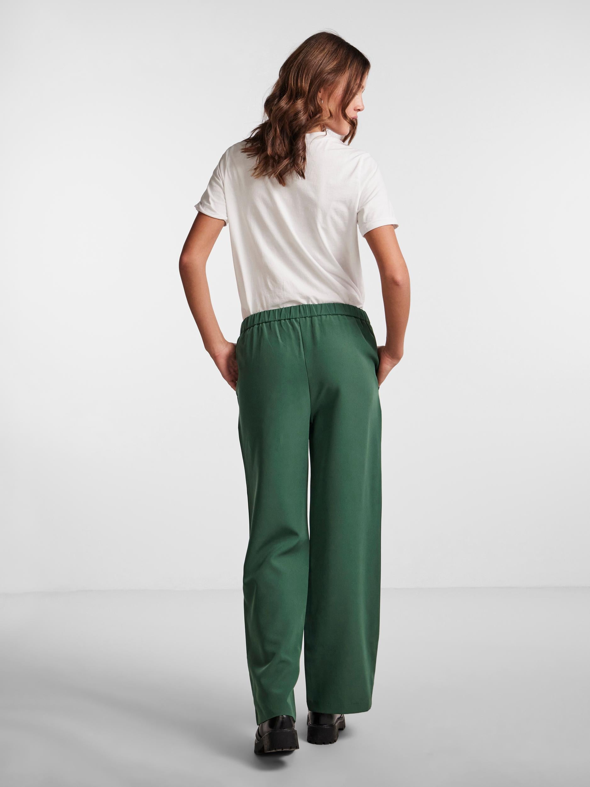 Pieces Bossy wide pants - Forrest Green