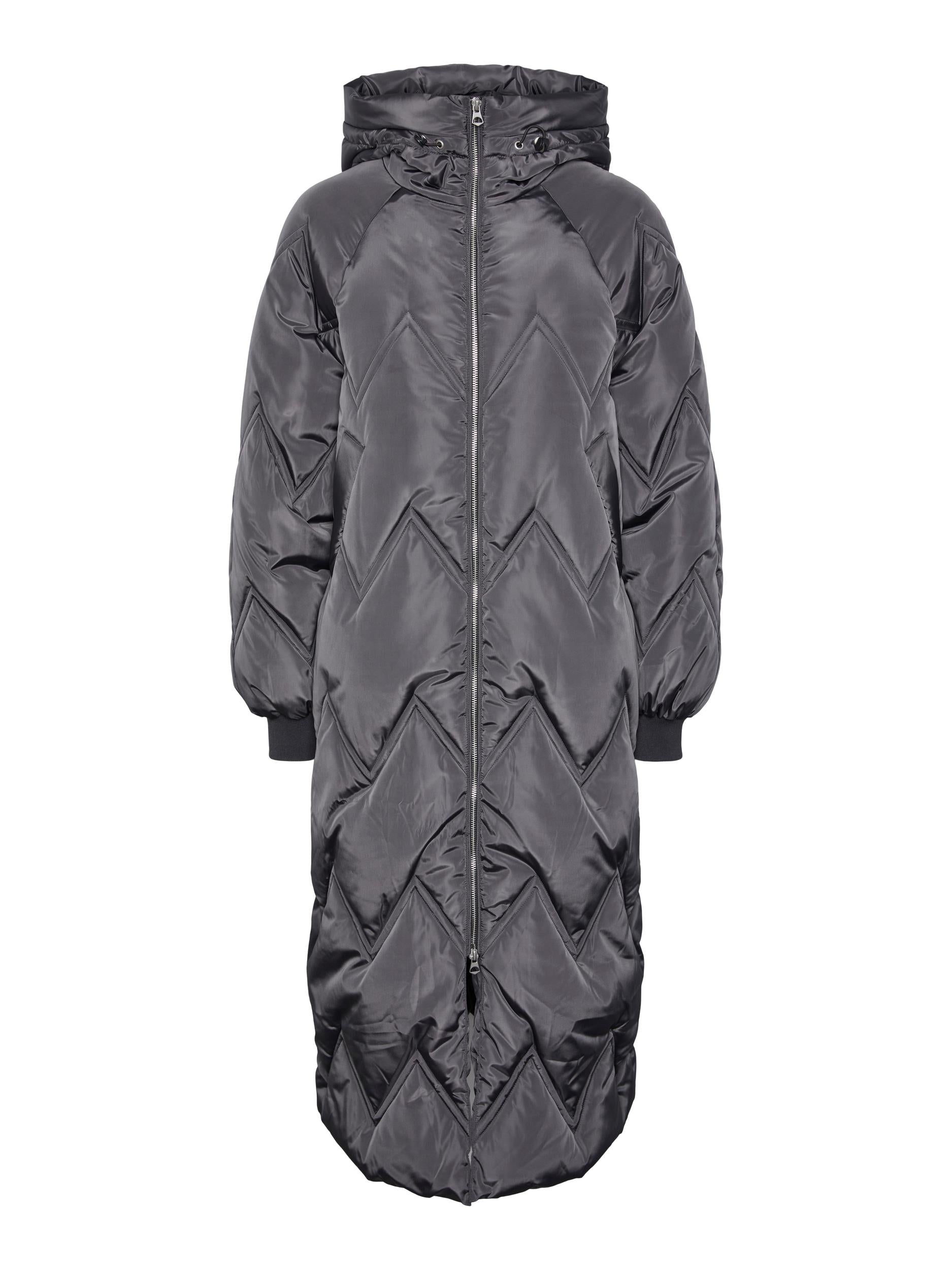 Pieces Joselyn Long Puffer Jacket, Magnet