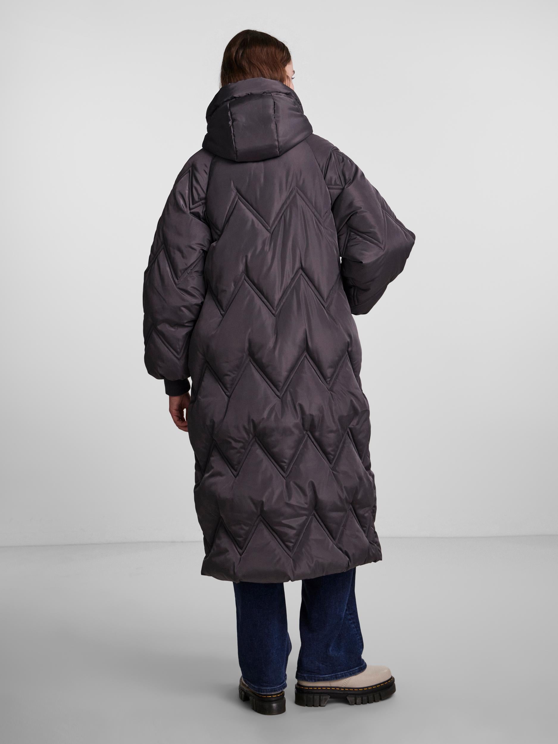 Pieces Joselyn Long Puffer Jacket, Magnet