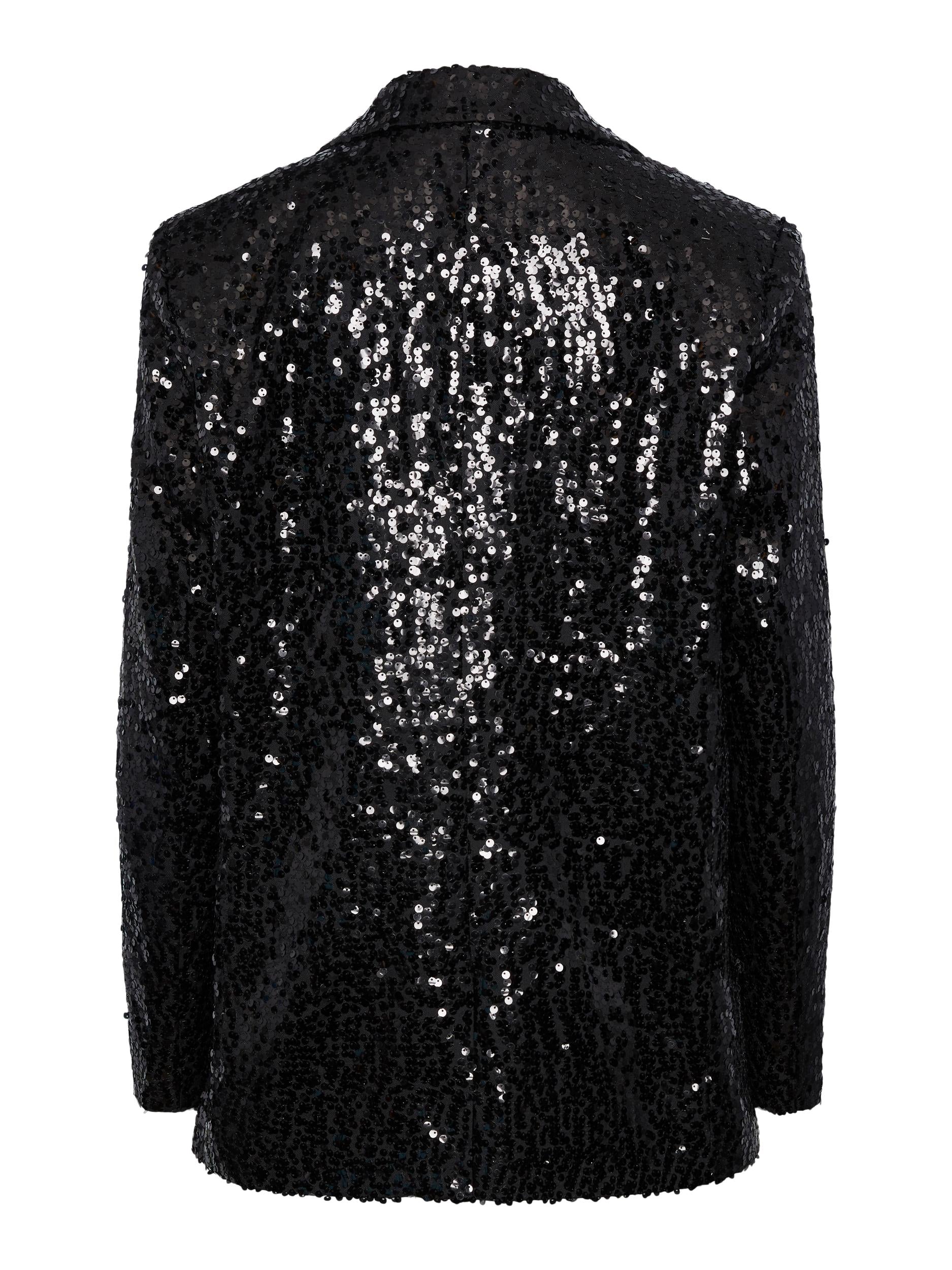 Pieces Bossy Sequin Blazer, Black