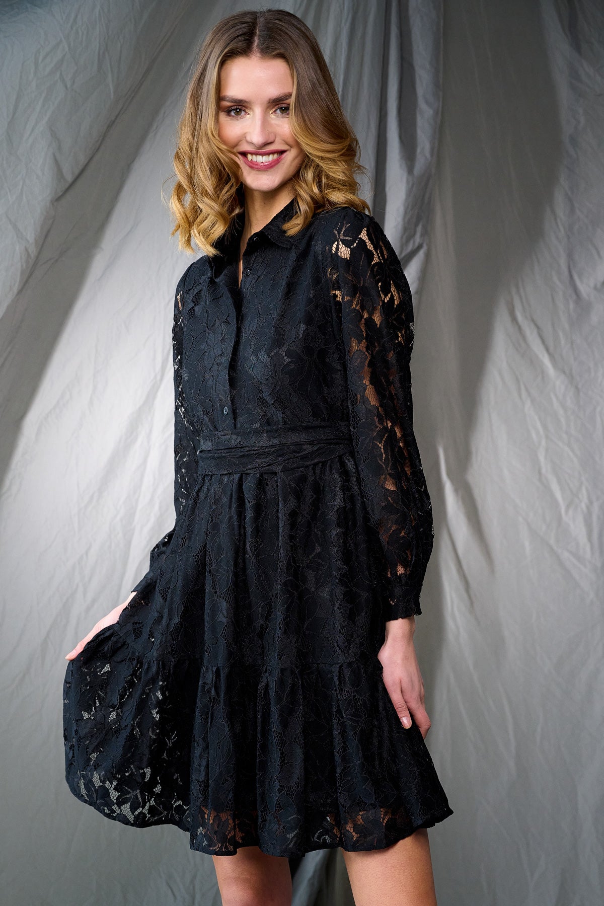 Noella Pixi Shirt Dress, Black