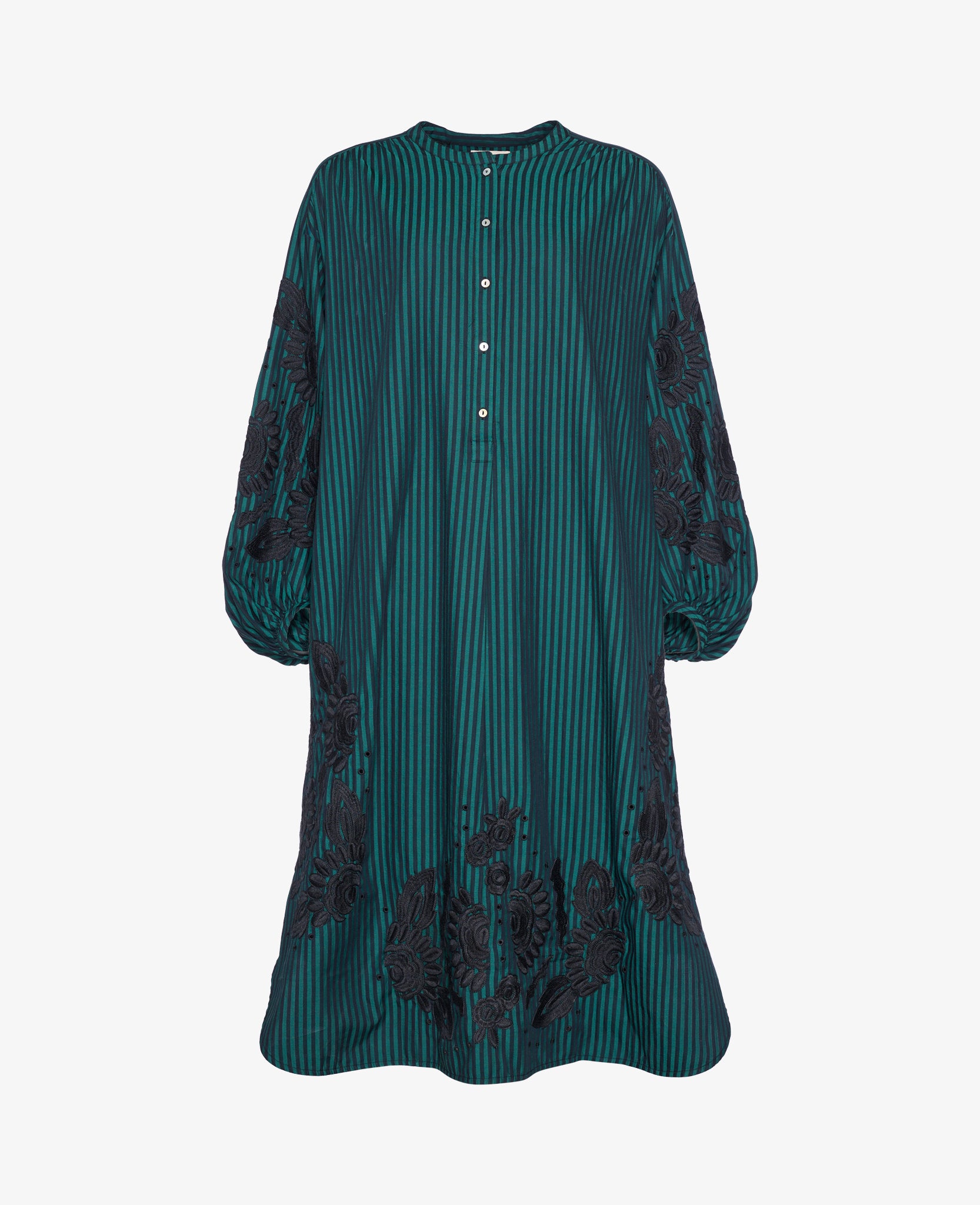 Sissel Edelbo Rikke Organic Stripe Shirt Dress, Emerald