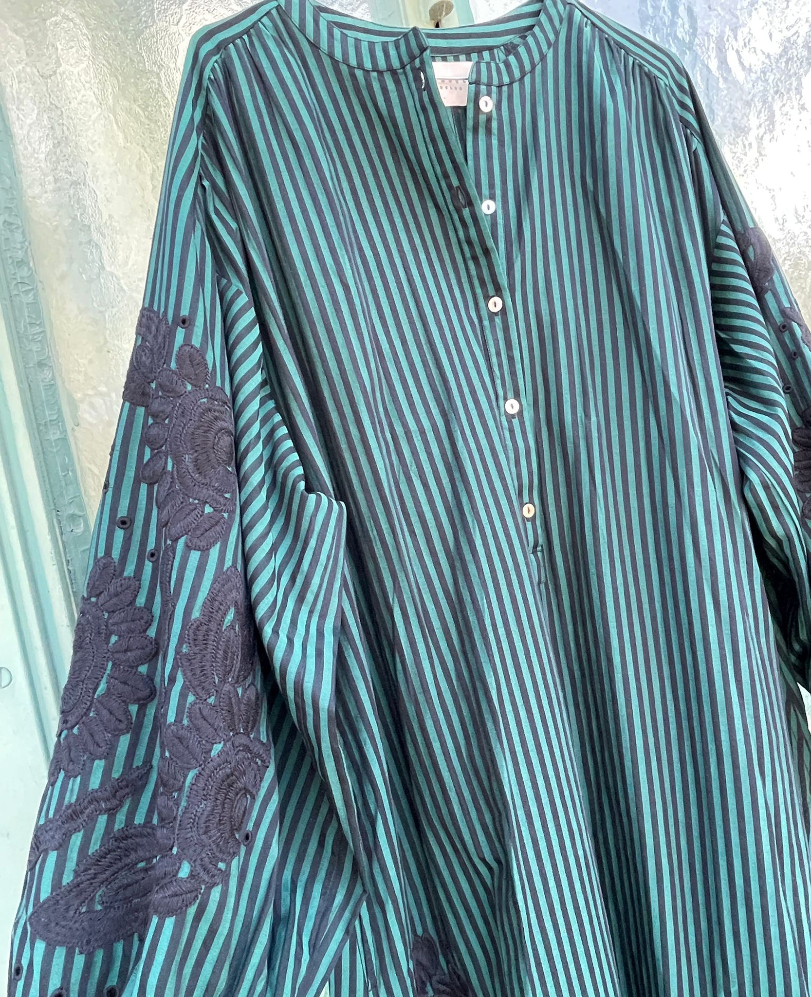 Sissel Edelbo Rikke Organic Stripe Shirt Dress, Emerald