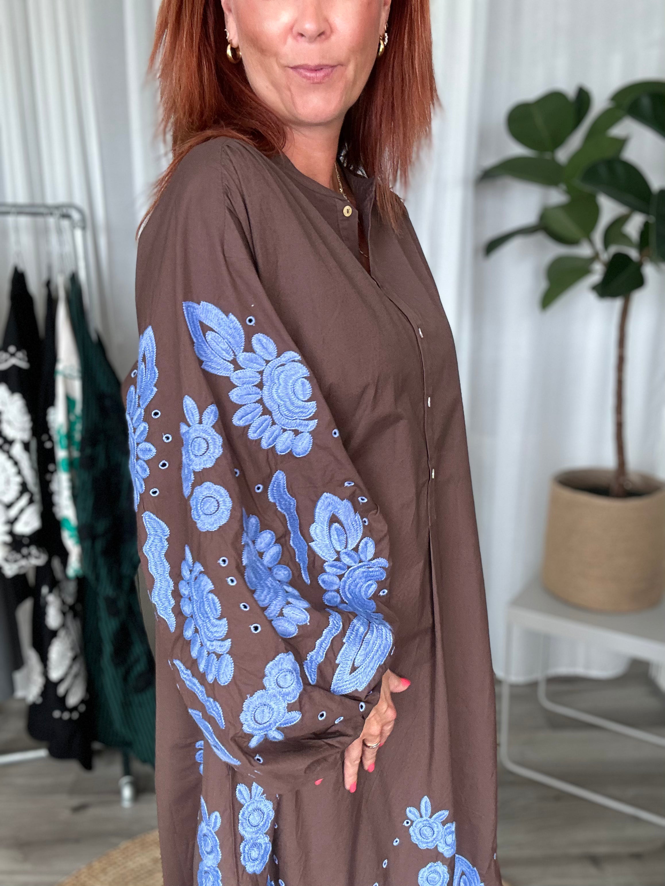 Sissel Edelbo Rikke Organic Shirt Dress, Chestnut