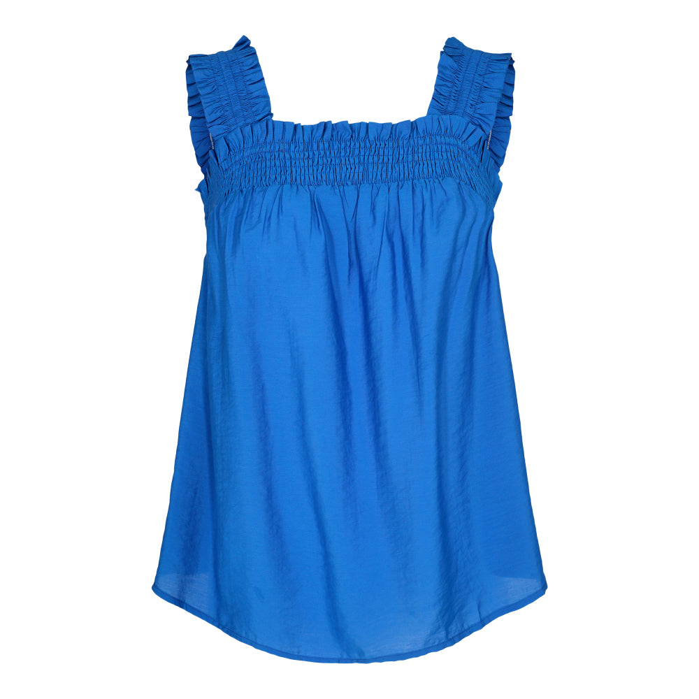 Co'couture Callum Smock Strap Top, Blue