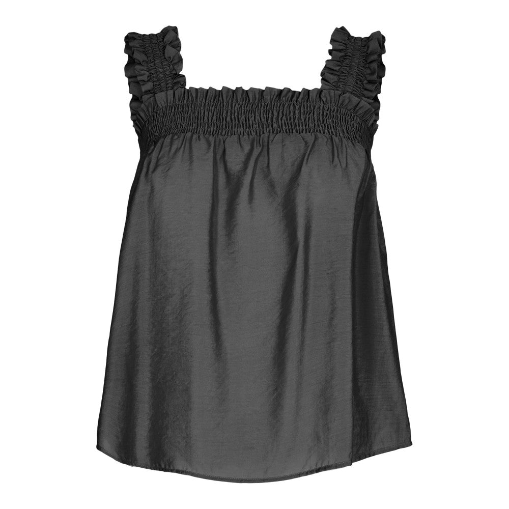 Co'couture Callum Smock Strap Top, Black