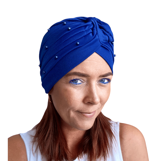 Perle turban blå