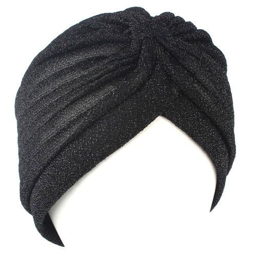 glitter turban, sort turban