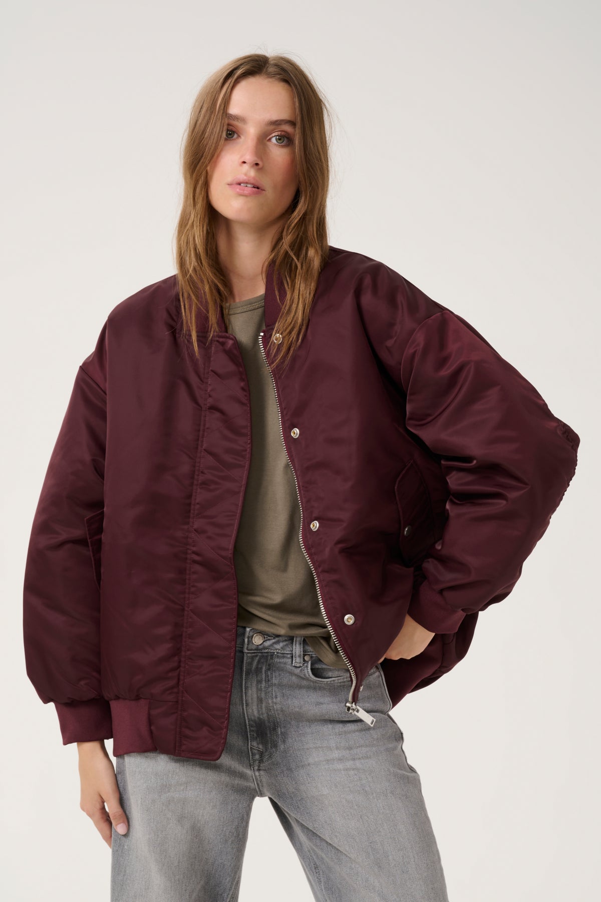 My Essential Wardrobe Helga Bomber Jacket, Fudge