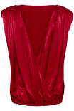 My Essential Wardrobe EstelleMW Wrap Top, Burgundy