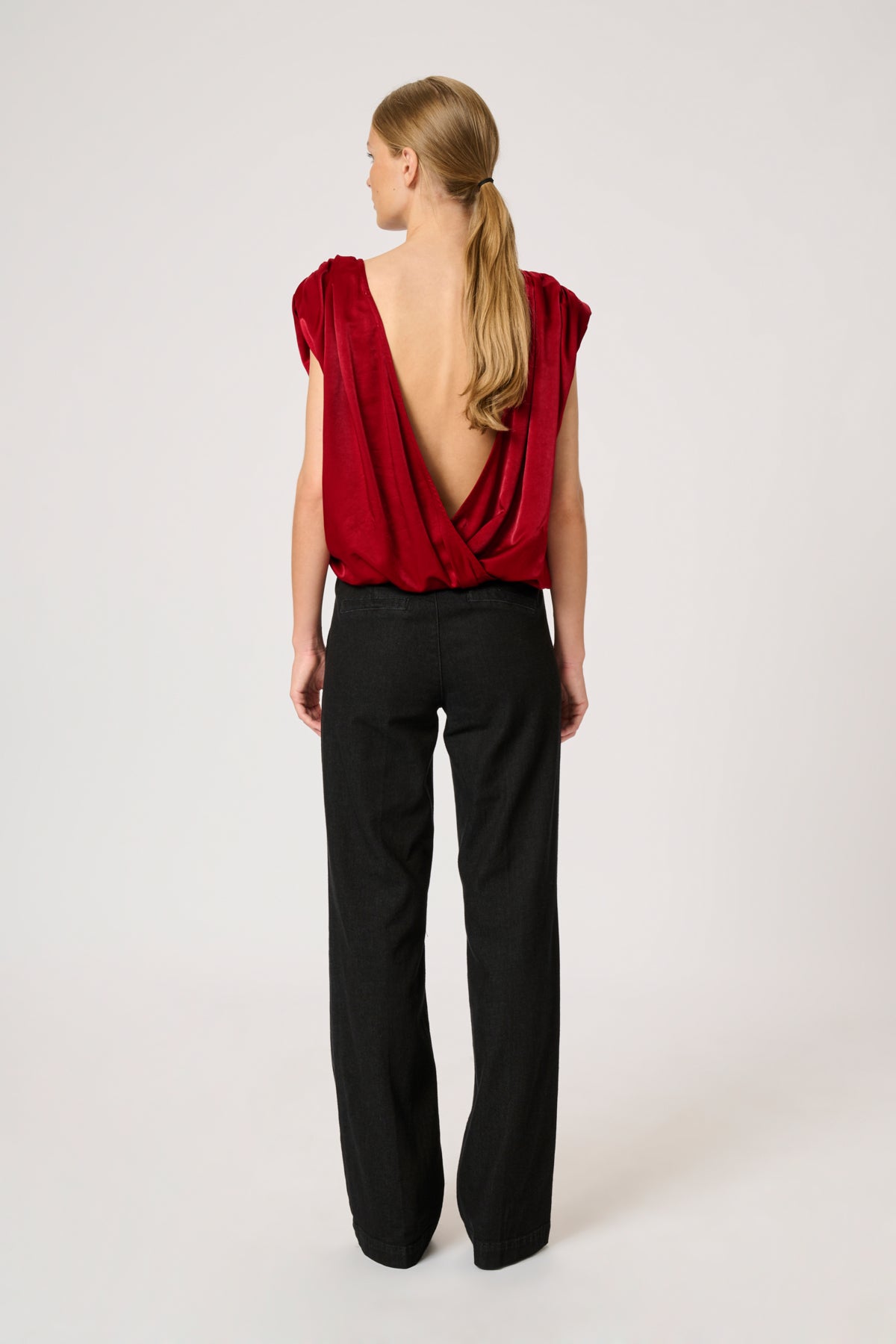 My Essential Wardrobe EstelleMW Wrap Top, Burgundy