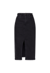Sisters Point Olia Denim Skirt, Dark grey wash