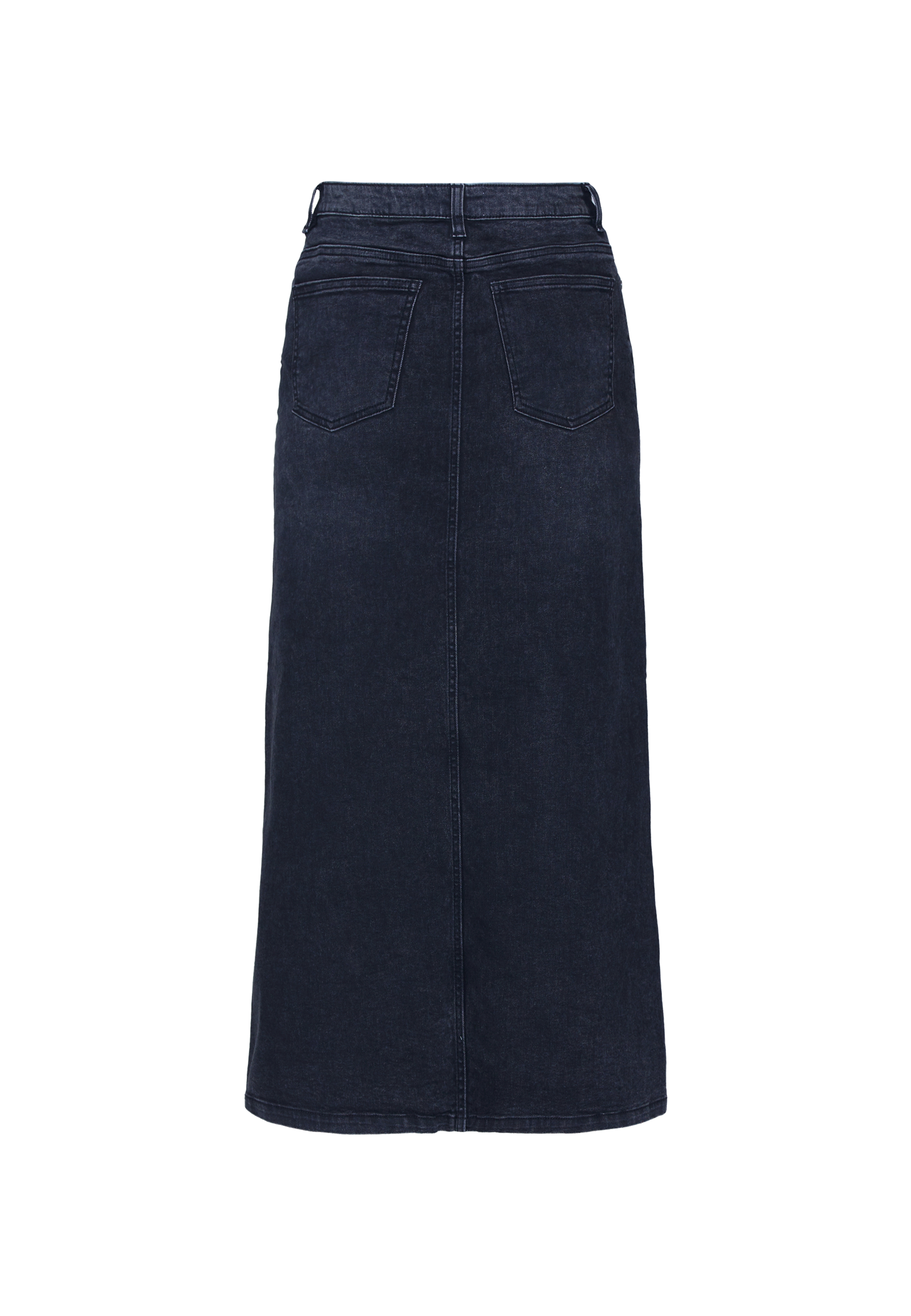 Sisters Point Olia Long Denim Skirt, Dark grey wash