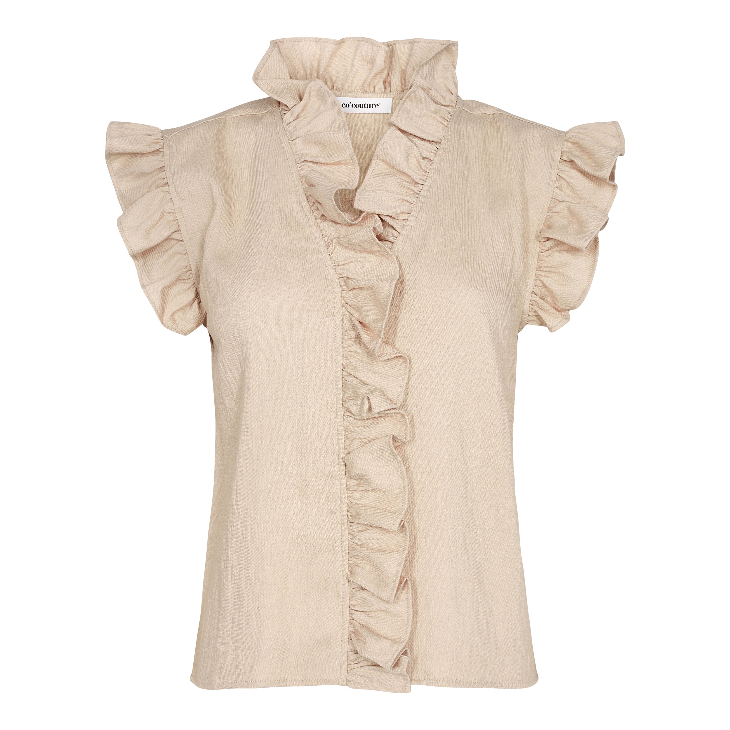 Co'couture Sueda Frill top, Sand