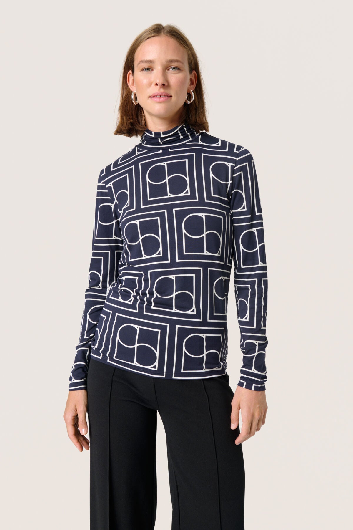 Soaked Hanadi Printed Rollneck, Navy