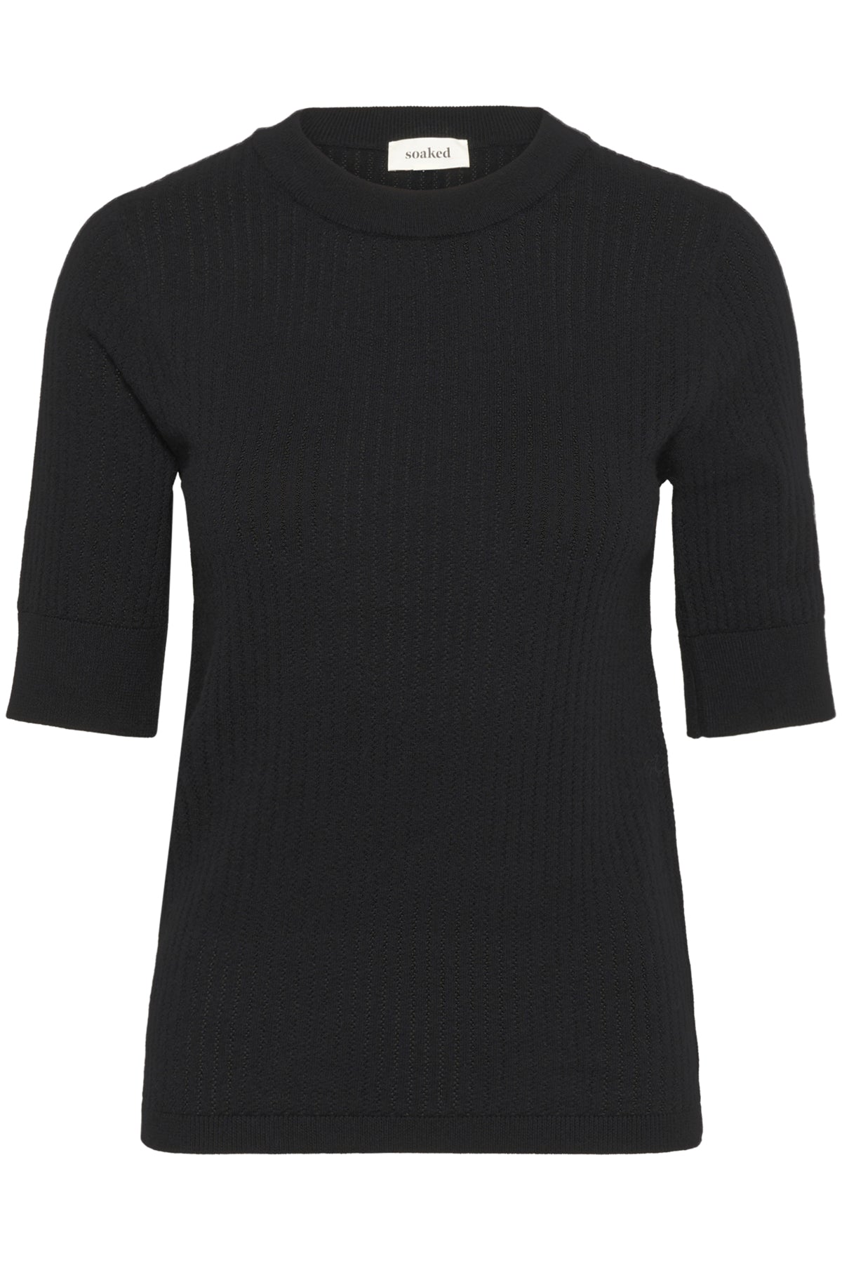 Soaked Spina Knit Tee, black