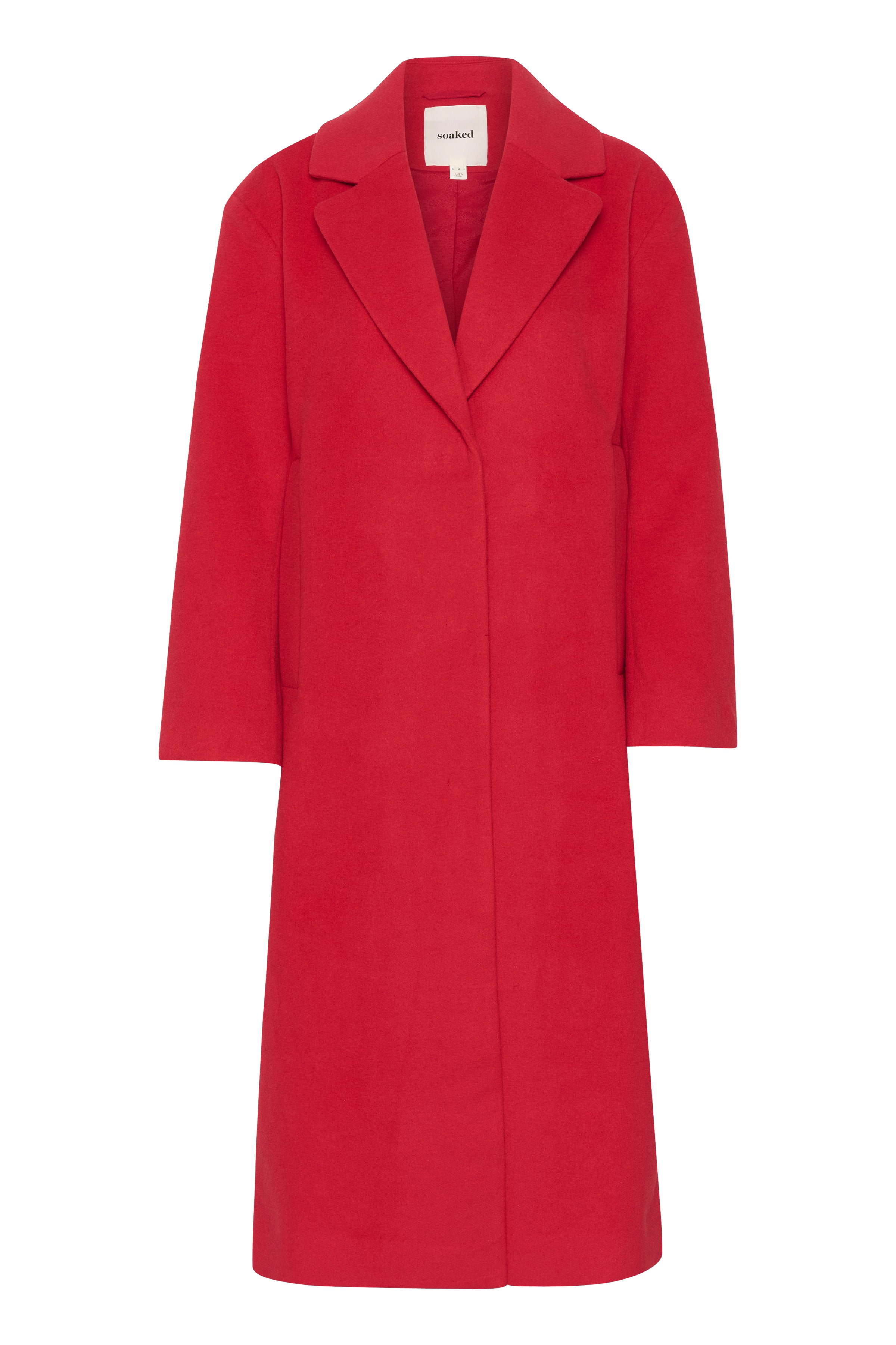 Soaked Rubie Long Coat, Red