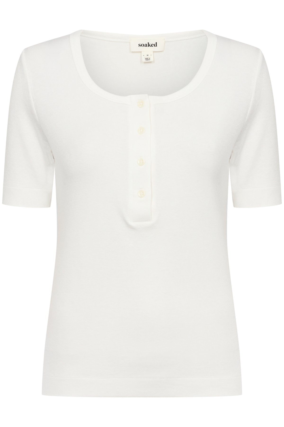 Soaked Ida Button Tee, White