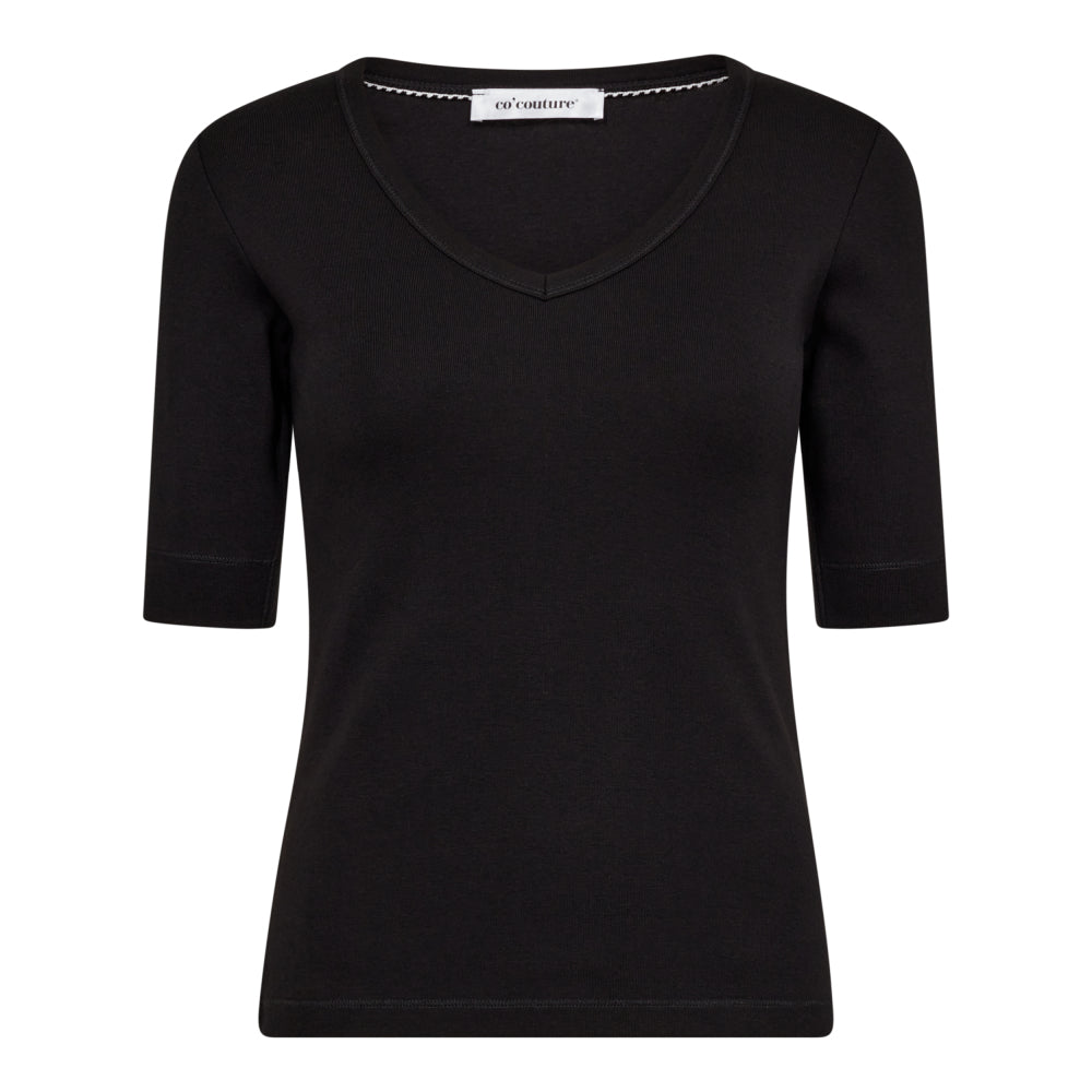 Co'couture GrannyCC V neck Tee, Black