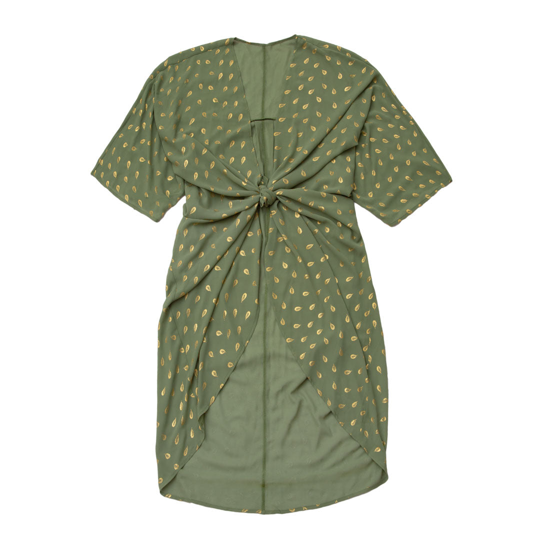 Dropps by Szhirley Breeze Kimono, Dark green w/gold