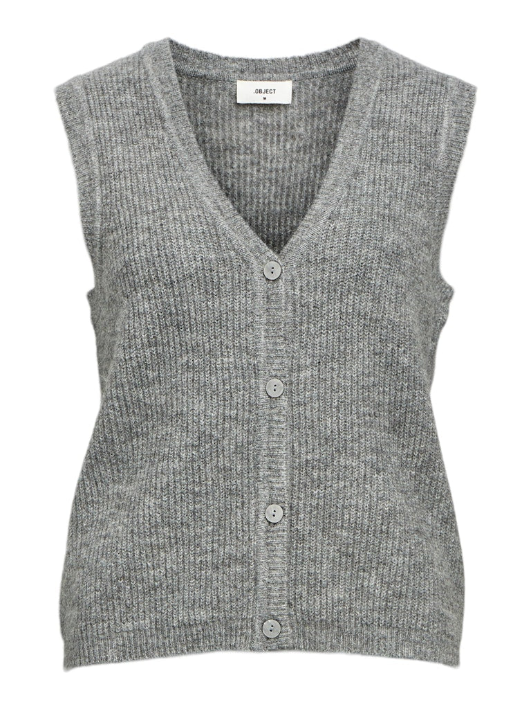 Object Diana Knit Vest, Grey