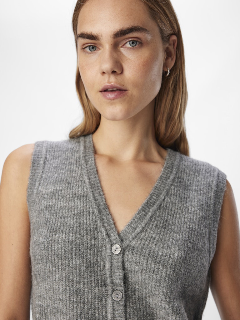 Object Diana Knit Vest, Grey