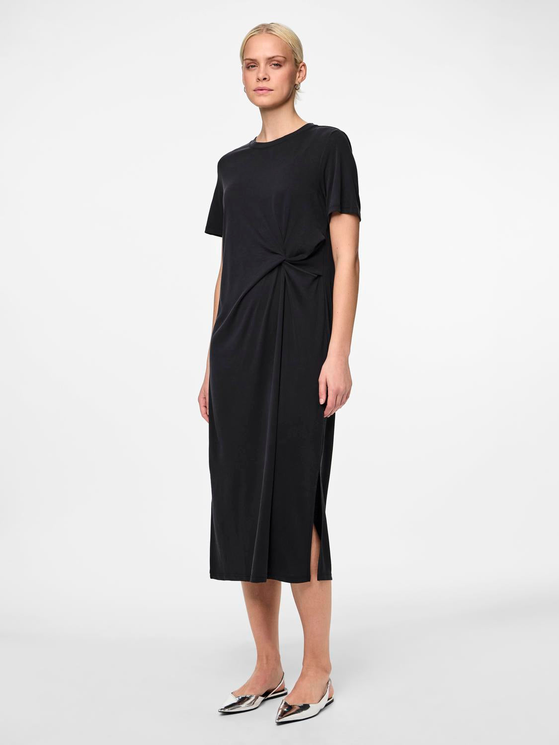 Pieces Anora Knot Dress, Black