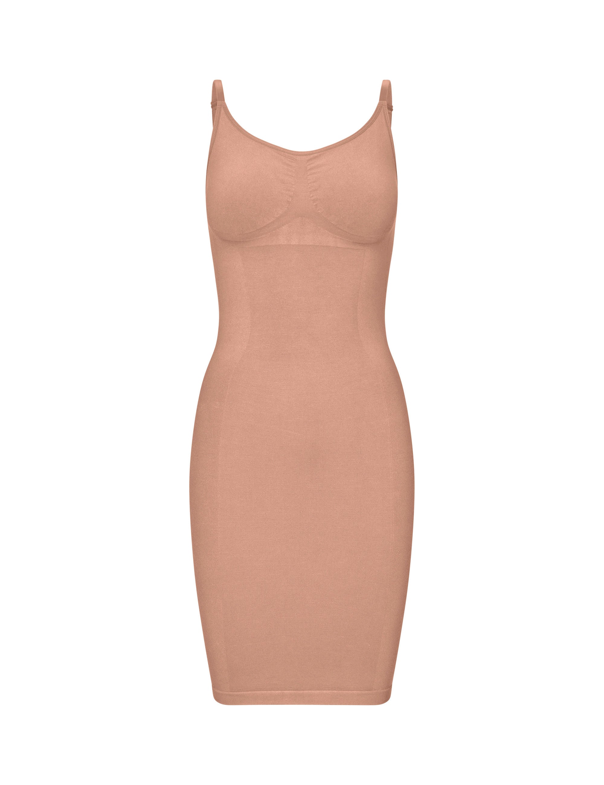 LYKKELAND Second Skin Slip Dress, Tan