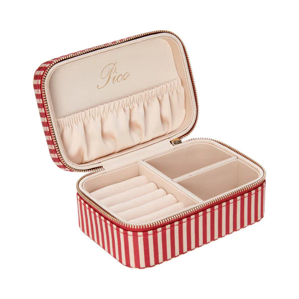 Pico Large Jewelry Box, Red stripe