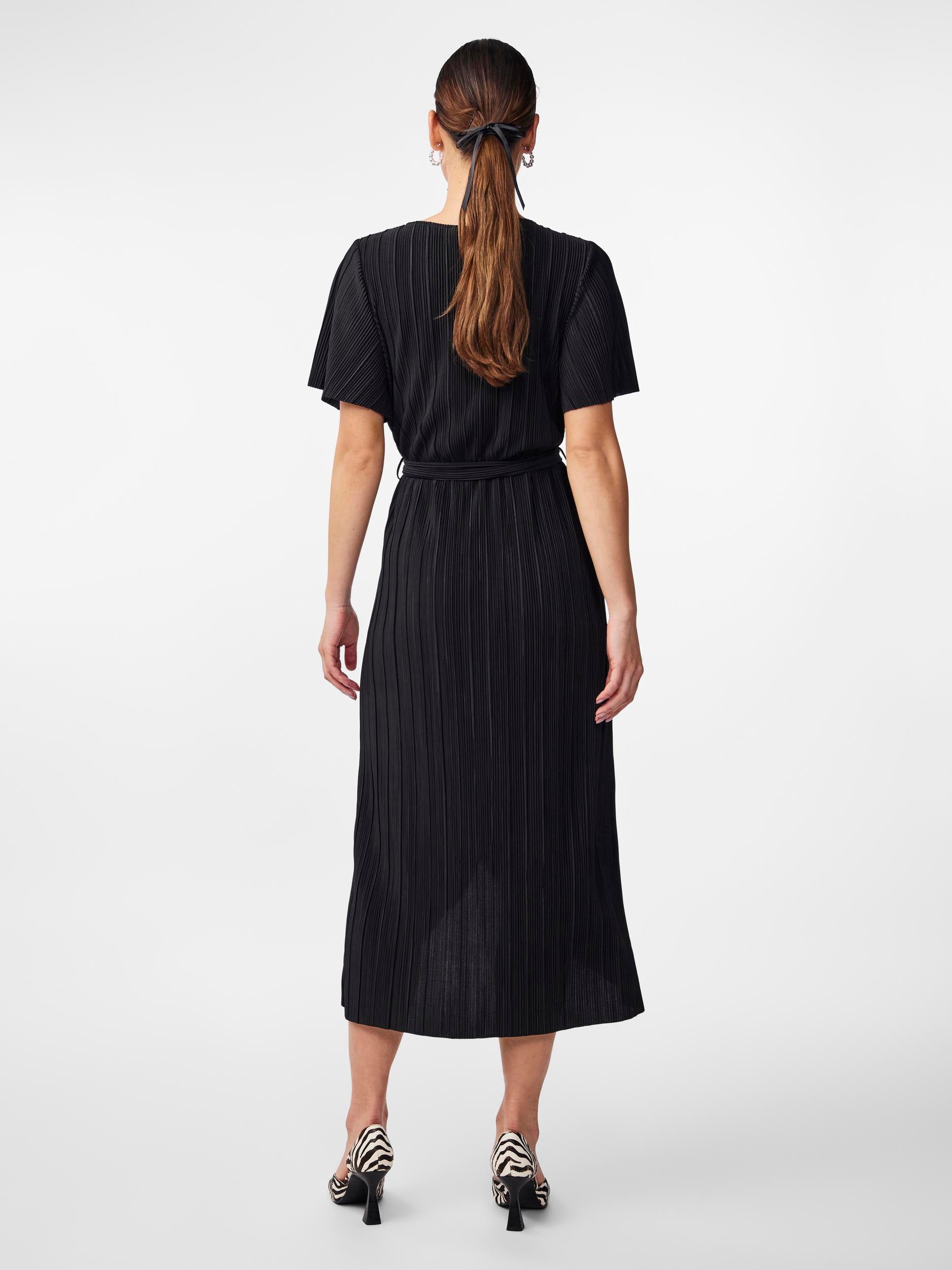 Y.A.S Olinda Midi Wrap Dress, Black