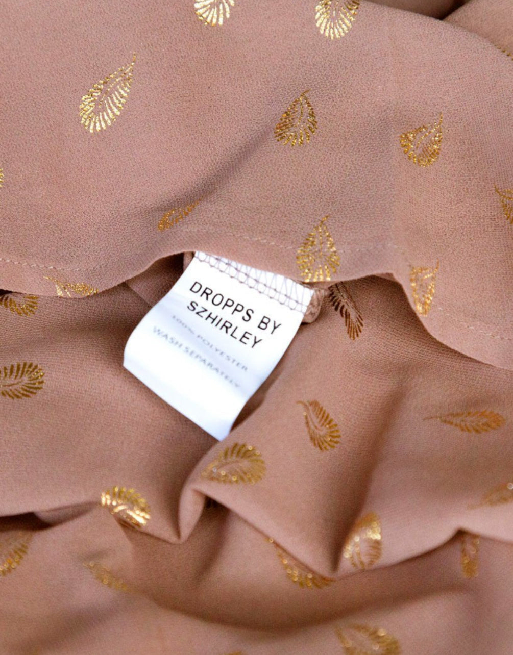 Dropps by Szhirley Breeze Kimono, Brown w/gold