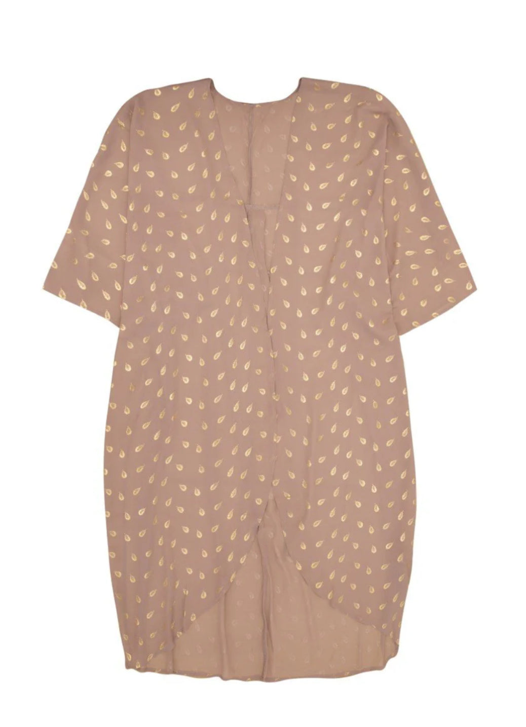 Dropps by Szhirley Breeze Kimono, Brown w/gold