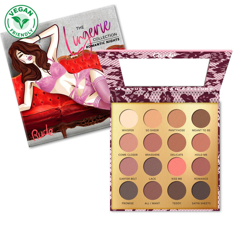 Rude Lingerie Collection - 16 matte Eyeshadow Palette - Romantic Night