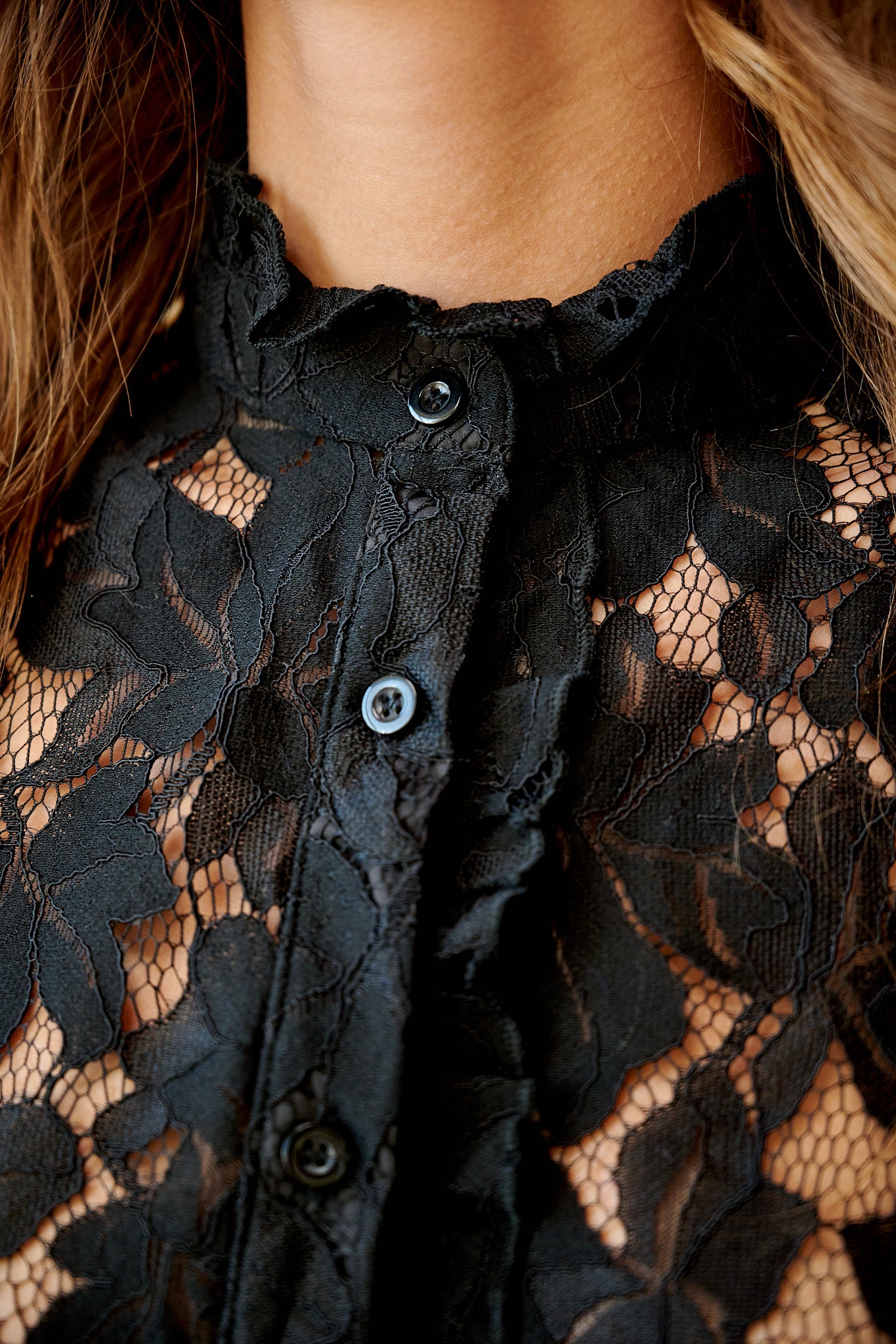 Noella Pixi Shirt Lace, Black