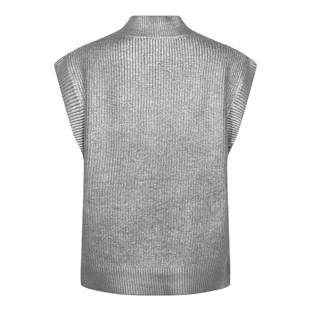 Co'couture RowCC Foil Knit Vest, Silver